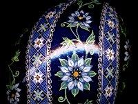 Love In A Mist Pysanky Ukrainian Easter Egg by So Jeo : pysanky pysanka ukrainian easter egg batik art love in a mist blue purple flower sojeo floral ukraine